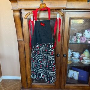 Disney Mickey Mouse “0H HELLO” Apron Adult Kitchen Black & White Print NWOT